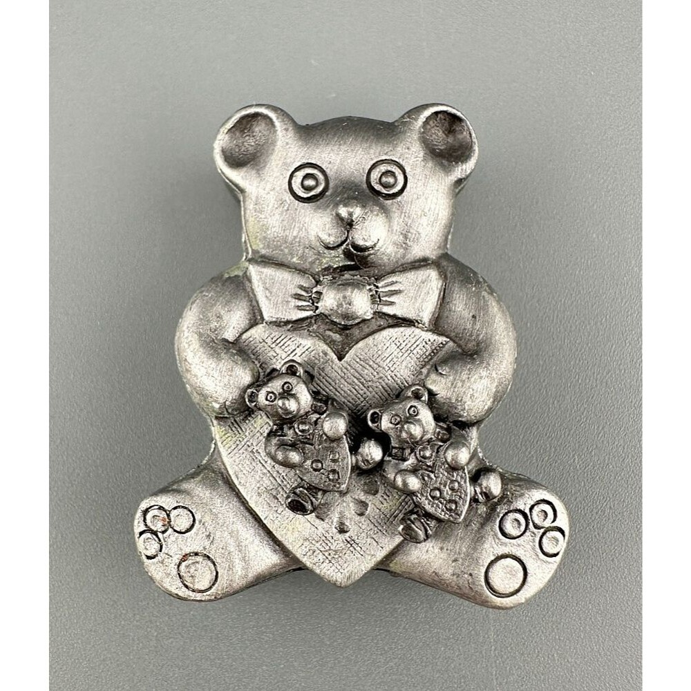 Vintage Torino Teddy Bear Jewelry Gift Set Brooch Necklace Earrings Keepsake Box